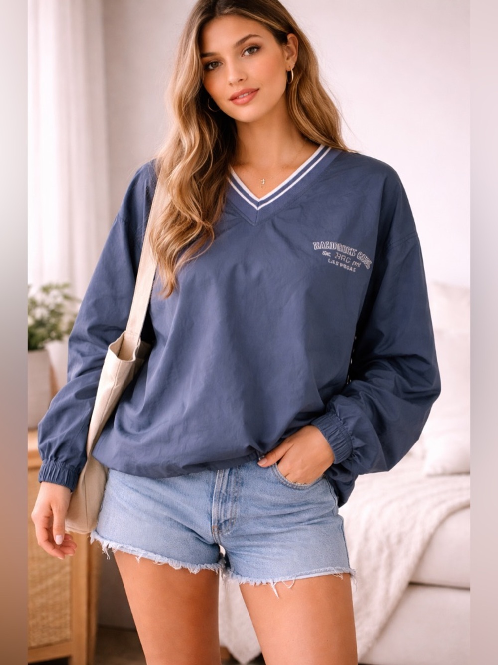Hard Rock Cafe Navy V-Neck Jacket